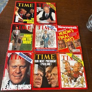 Time magazine (7) Newsweek (1) 1974 & 1976. Ford, Carter, Nixon, Reagan.